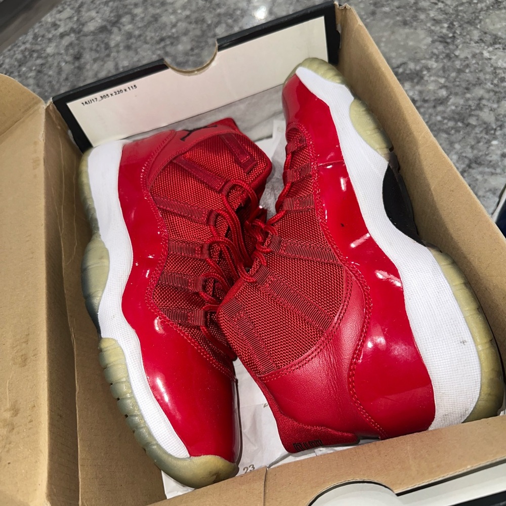 Jordan Kids Red and White Sneakers